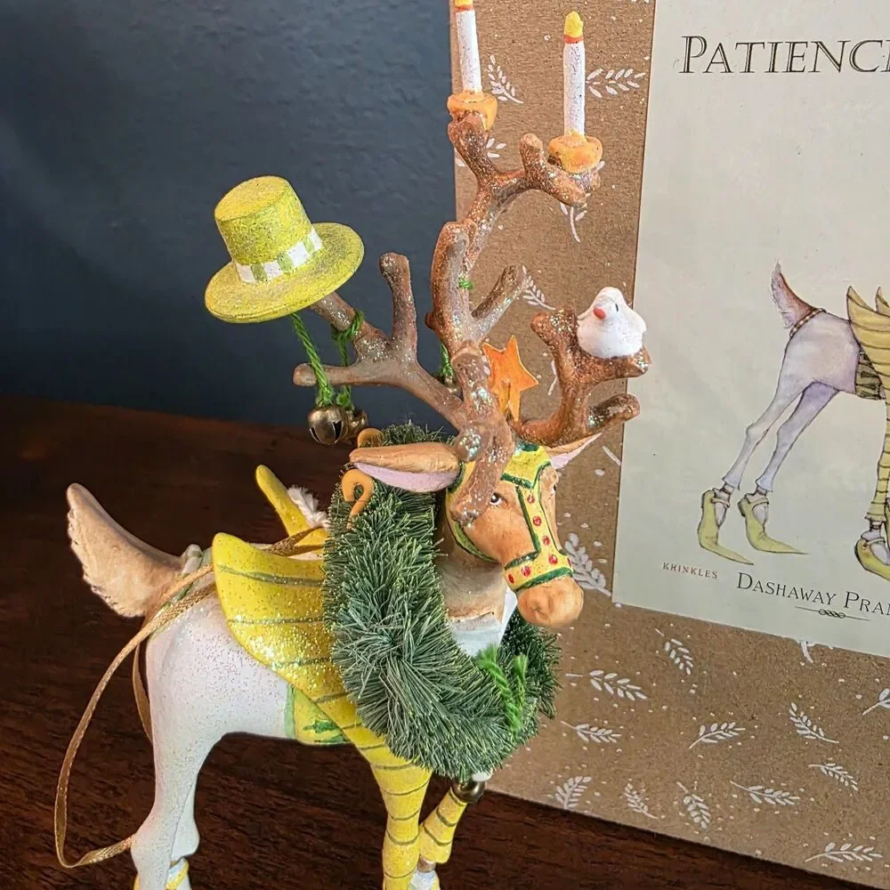 Patience Brewster Dash Away Prancer DEPT 56 Reindeer Christmas Ornament w/Box